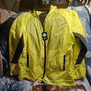 LuLaRoe Neon Yellow Windbreaker Jacket with Black Accents